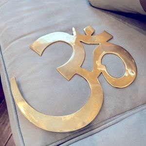 Solid Brass Om / Aum ॐ Wall Door Decorative Hanging / Hindu Mantra Chakra